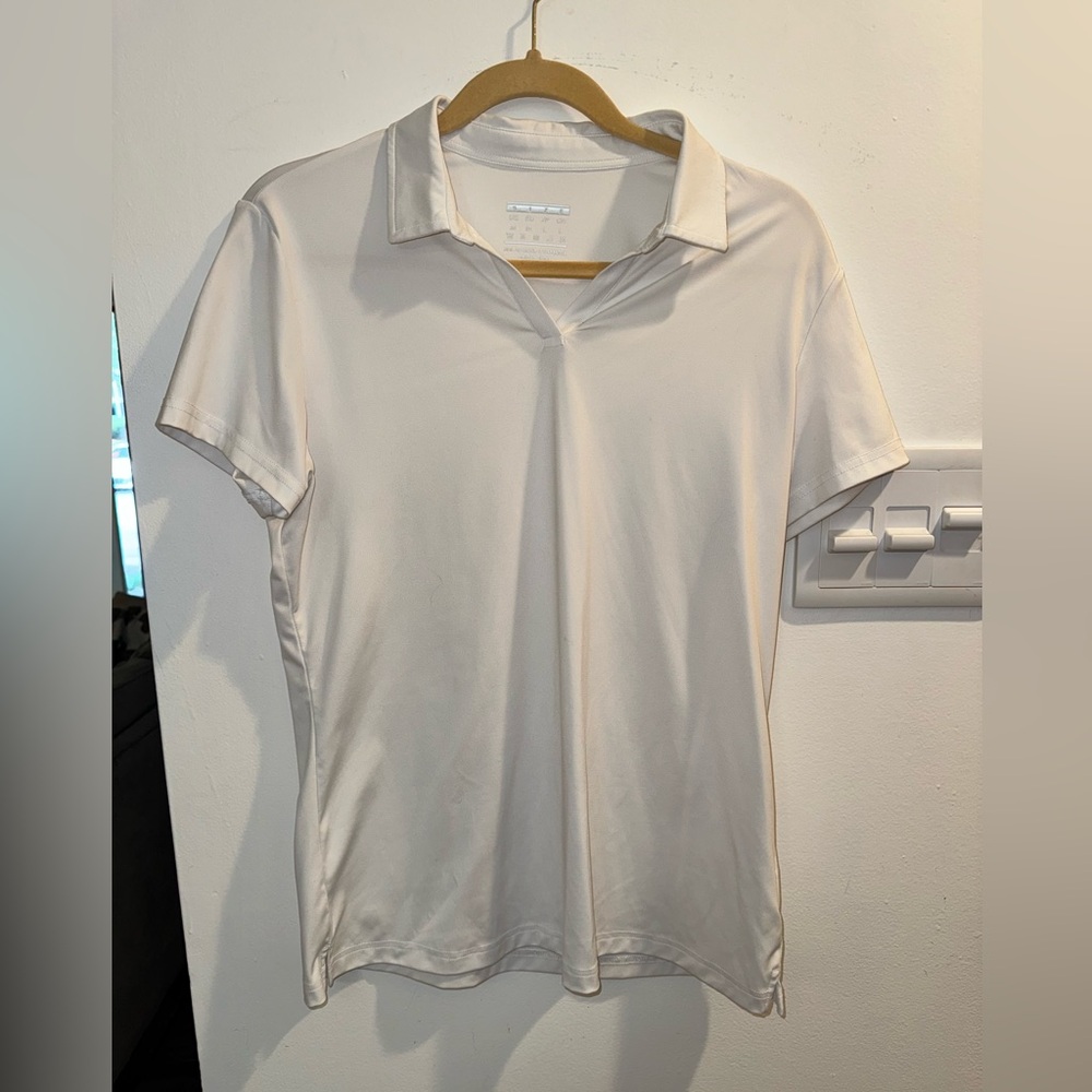 Women's White Athletic Polo Shirt